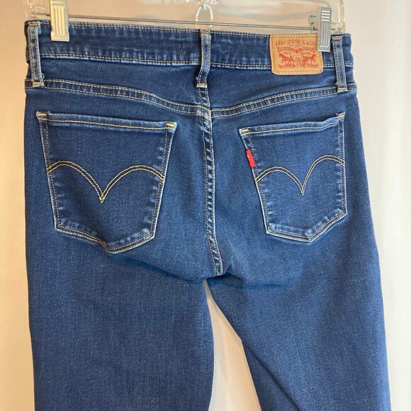 Levi’s 712 Slim Straight Leg Mid Rise Medium Blue Denim Wash Jeans Pants - Picture 9 of 12